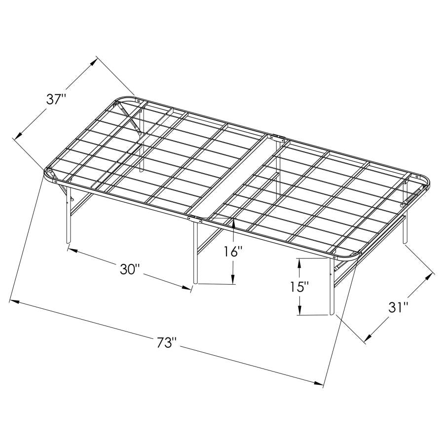 Mabel Metal Twin Mattress Support Platform Bed Black-zoom-9