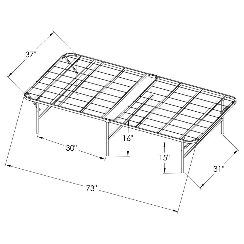 Mabel Metal Twin Mattress Support Platform Bed Black-zoom-