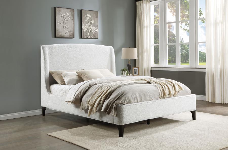 Mosby Upholstered Eastern King Wingback Bed Snow-zoom-2