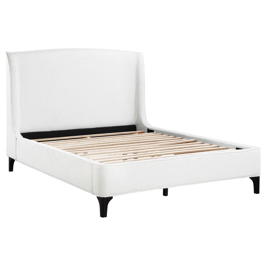 Mosby Upholstered Eastern King Wingback Bed Snow-zoom-1