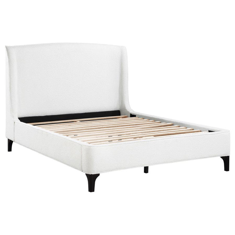 Mosby Upholstered Eastern King Wingback Bed Snow-zoom-