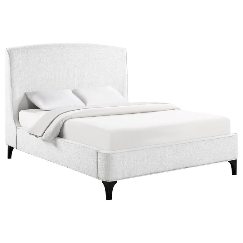 Mosby Upholstered Eastern King Wingback Bed Snow-zoom-