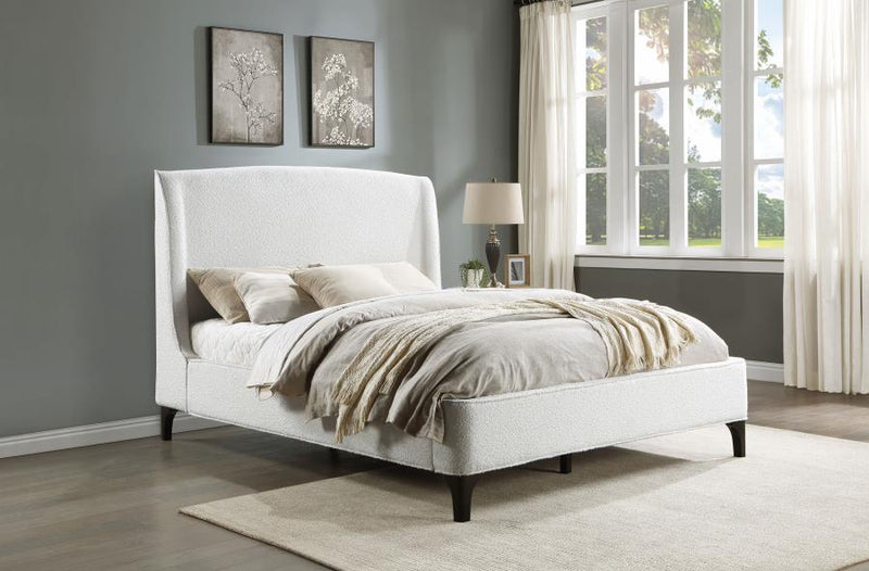 Mosby Upholstered Queen Wingback Bed Snow-zoom-