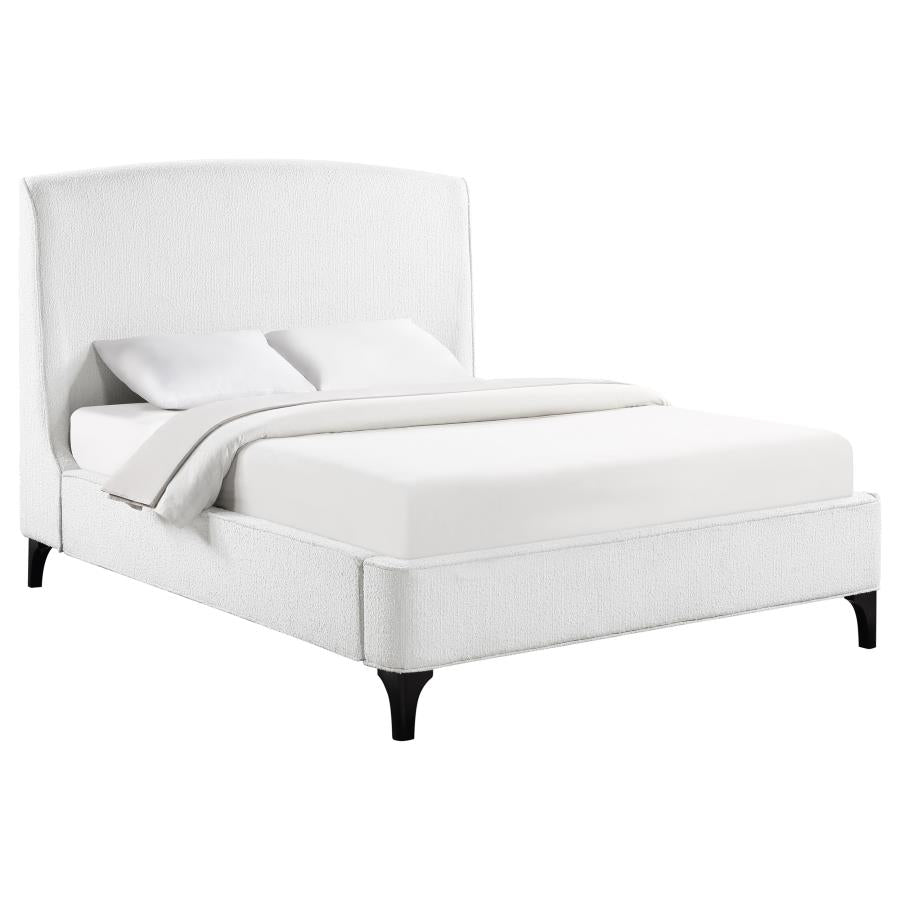 Mosby Upholstered Queen Wingback Bed Snow-3