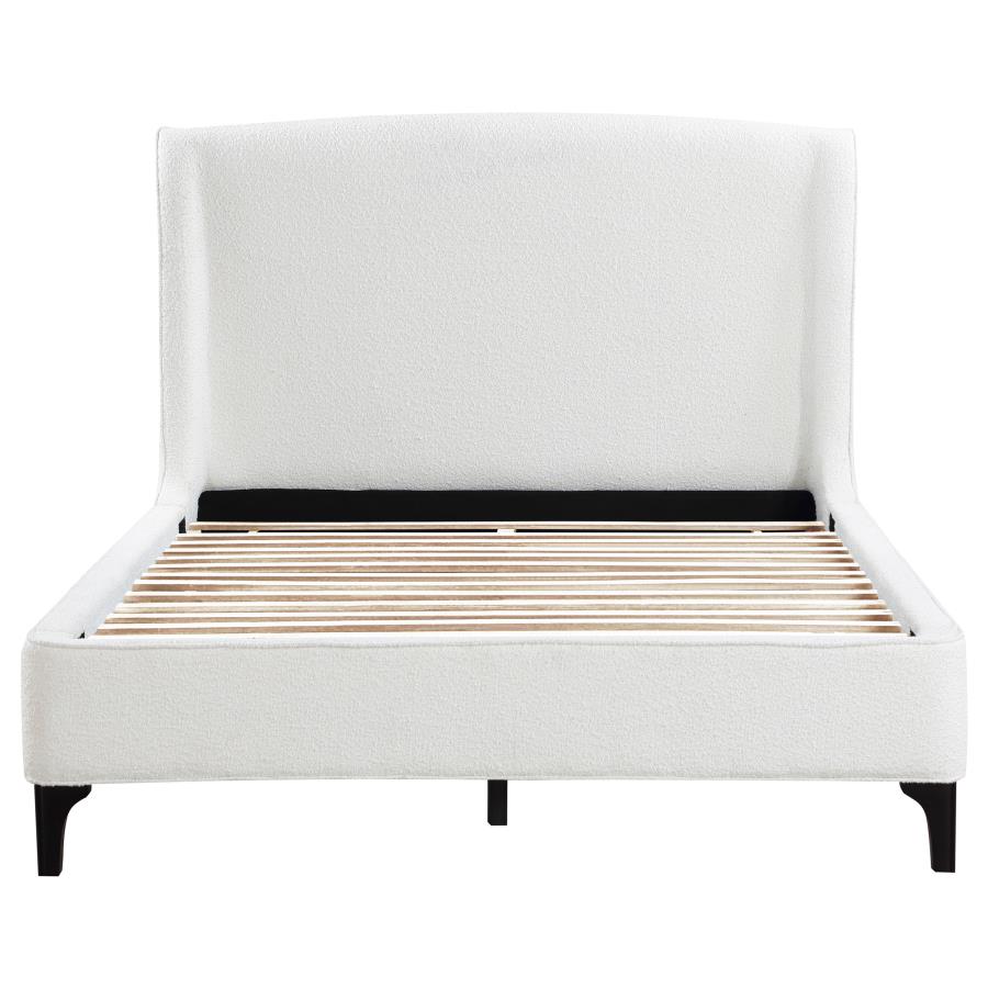 Mosby Upholstered Queen Wingback Bed Snow-4