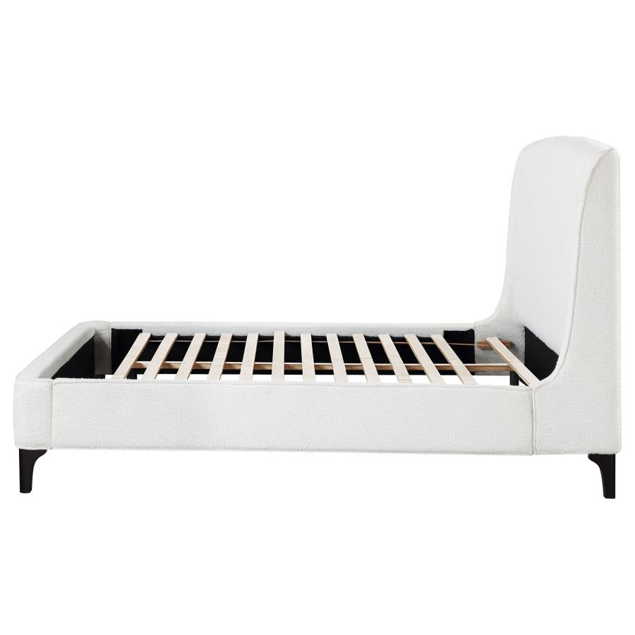 Mosby Upholstered Queen Wingback Bed Snow-6