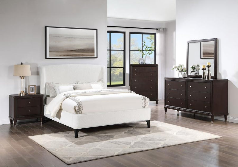 Mosby Upholstered Queen Wingback Bed Snow-zoom-