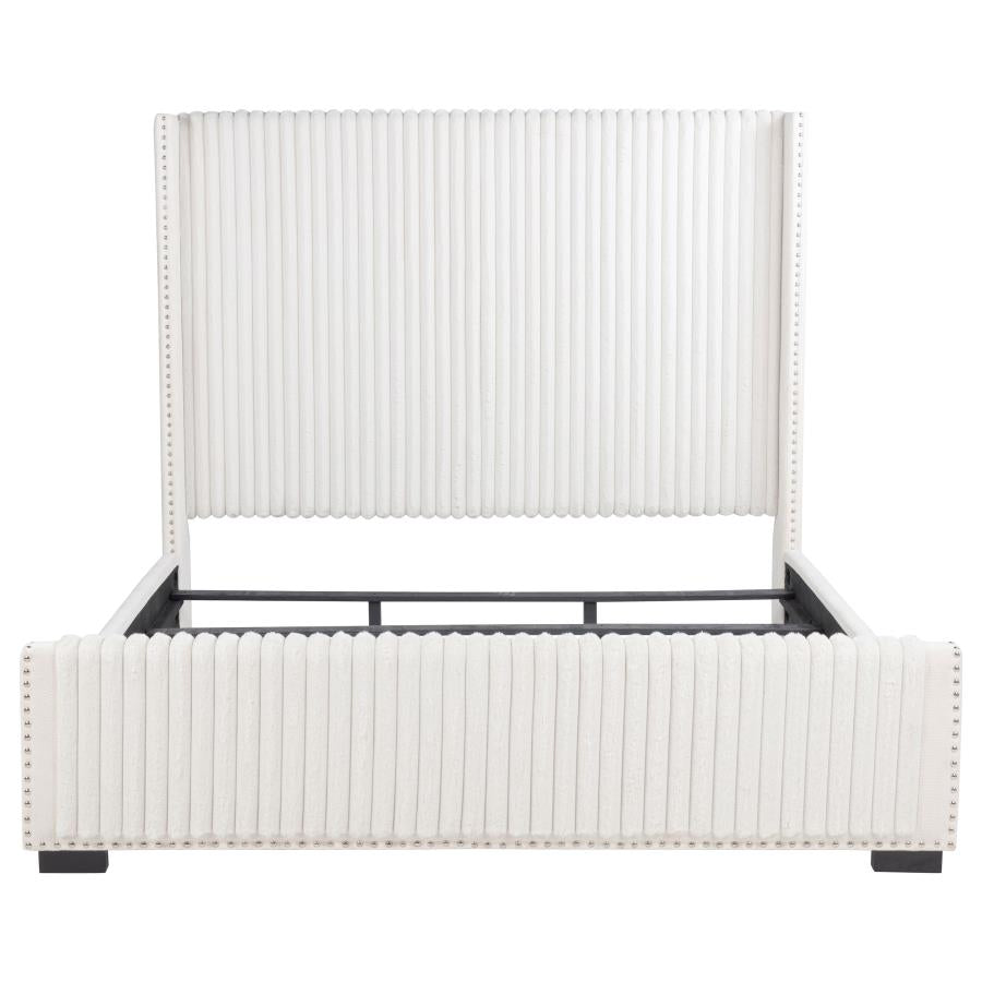 Natasha 65-inch Upholstered Eastern King Wingback Bed Cream-zoom-4