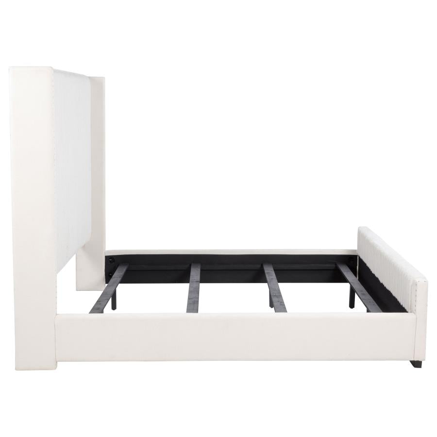 Natasha 65-inch Upholstered Eastern King Wingback Bed Cream-zoom-6