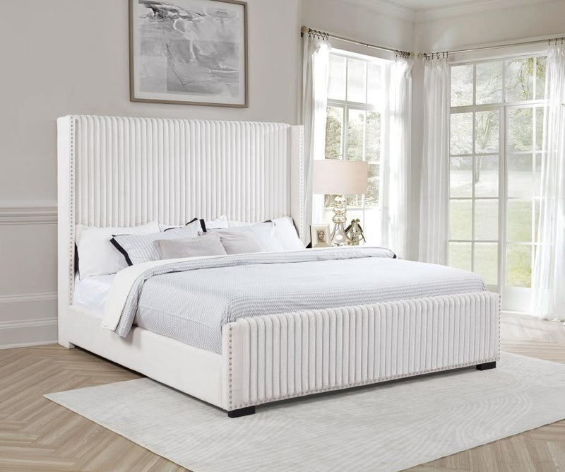 Natasha 65-inch Upholstered California King Bed Cream-zoom-