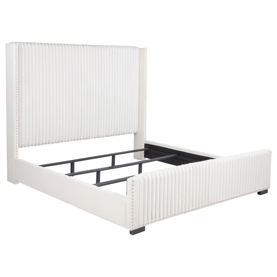 Natasha 65-inch Upholstered California King Bed Cream-zoom-1