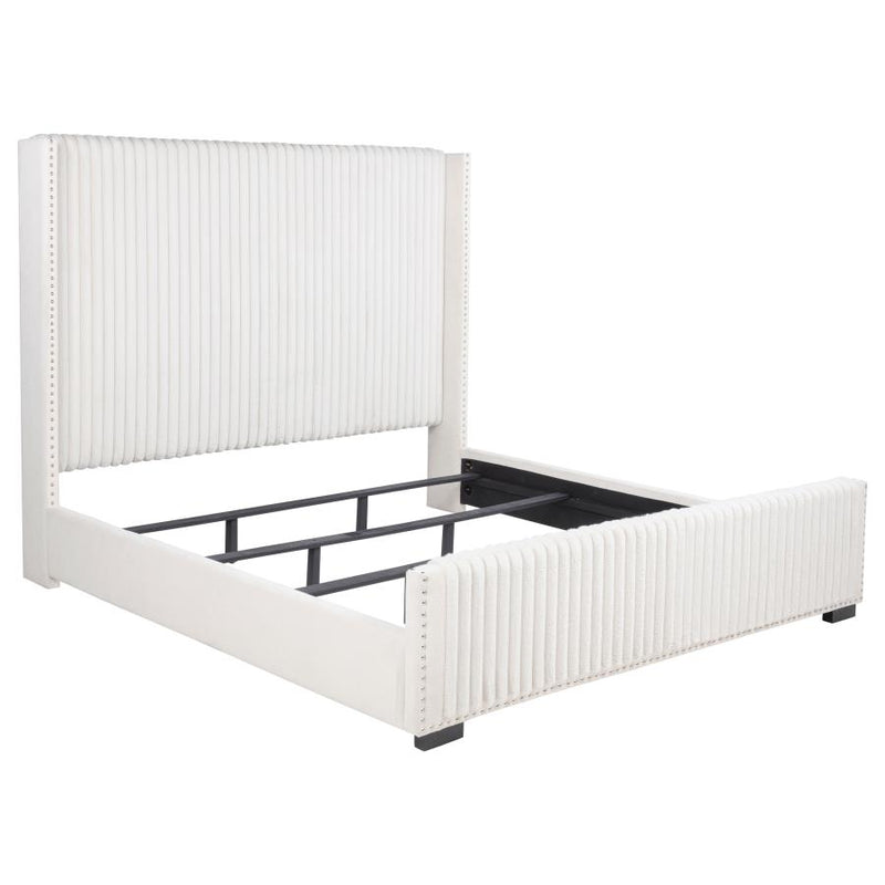 Natasha 65-inch Upholstered California King Bed Cream-zoom-