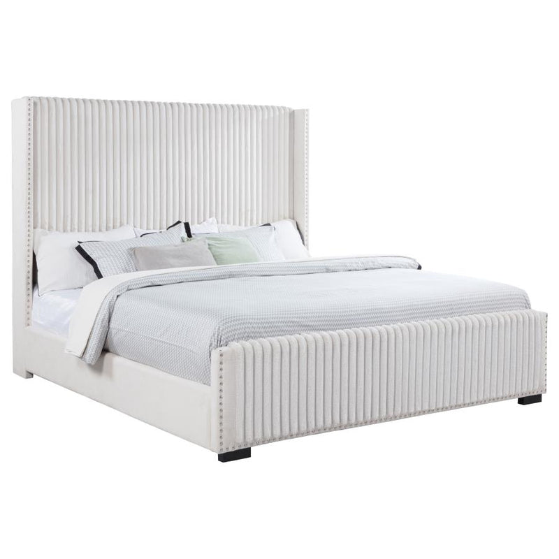 Natasha 65-inch Upholstered California King Bed Cream-zoom-