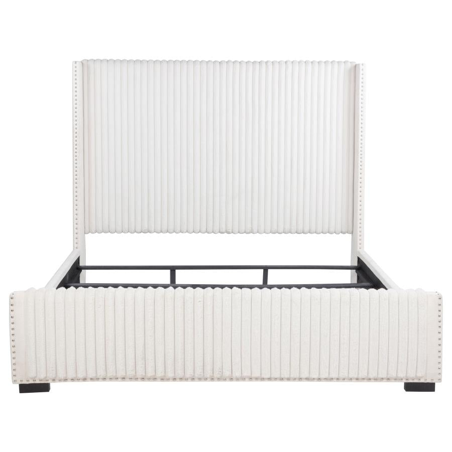 Natasha 65-inch Upholstered California King Bed Cream-zoom-4