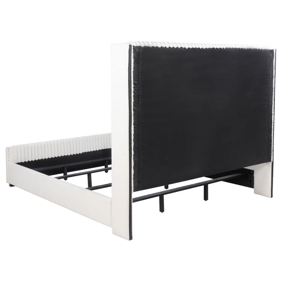 Natasha 65-inch Upholstered California King Bed Cream-zoom-5