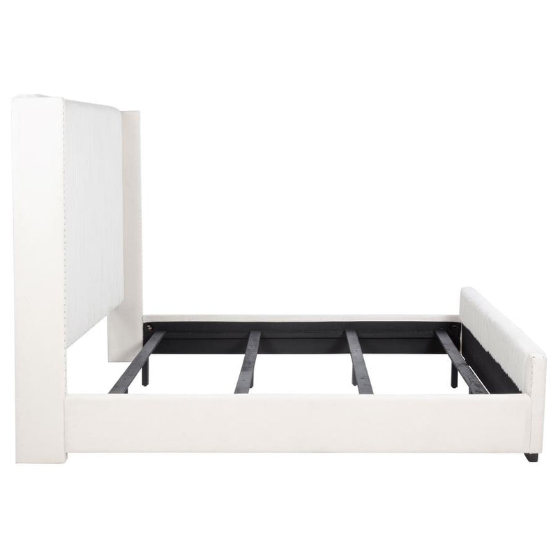 Natasha 65-inch Upholstered California King Bed Cream-zoom-