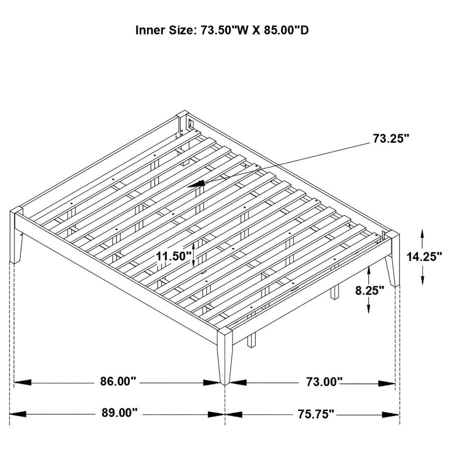 Hounslow California King Universal Platform Bed White-7