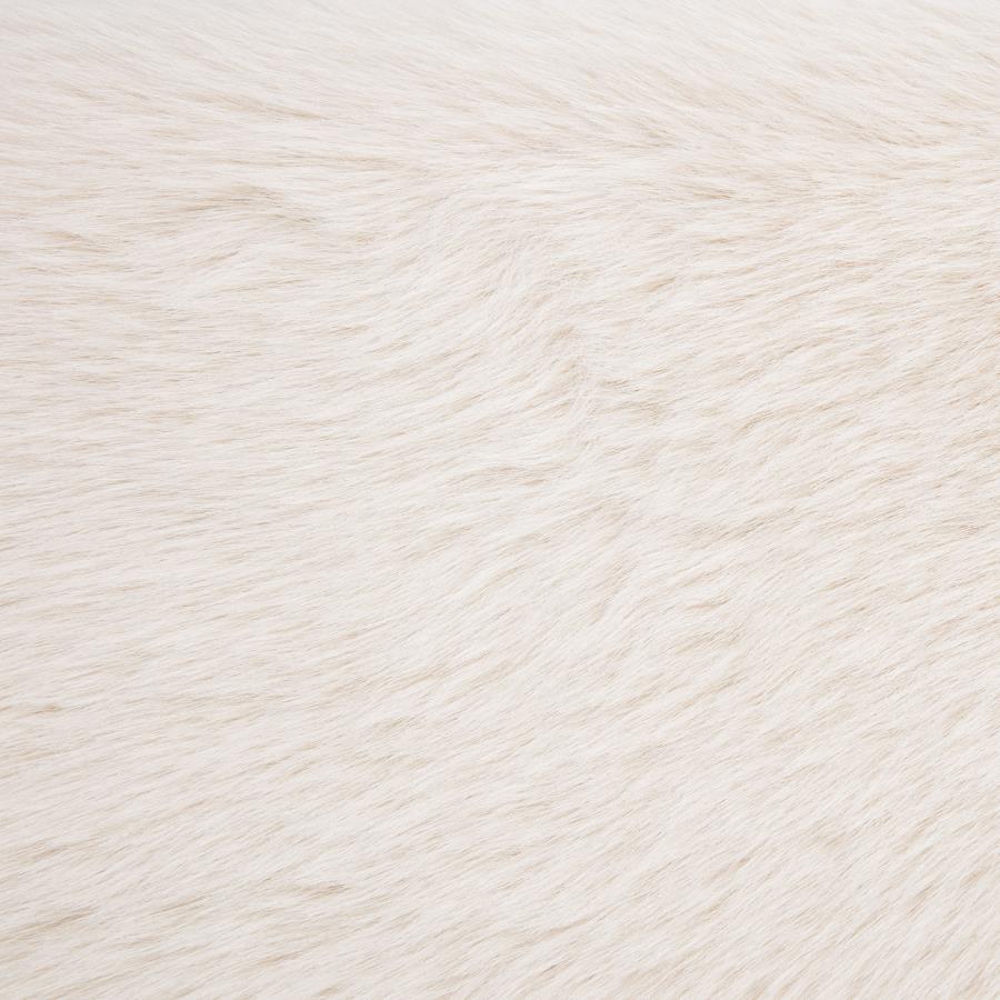 Rebecca Faux Fur Upholstered Eastern King Bed Cream-8