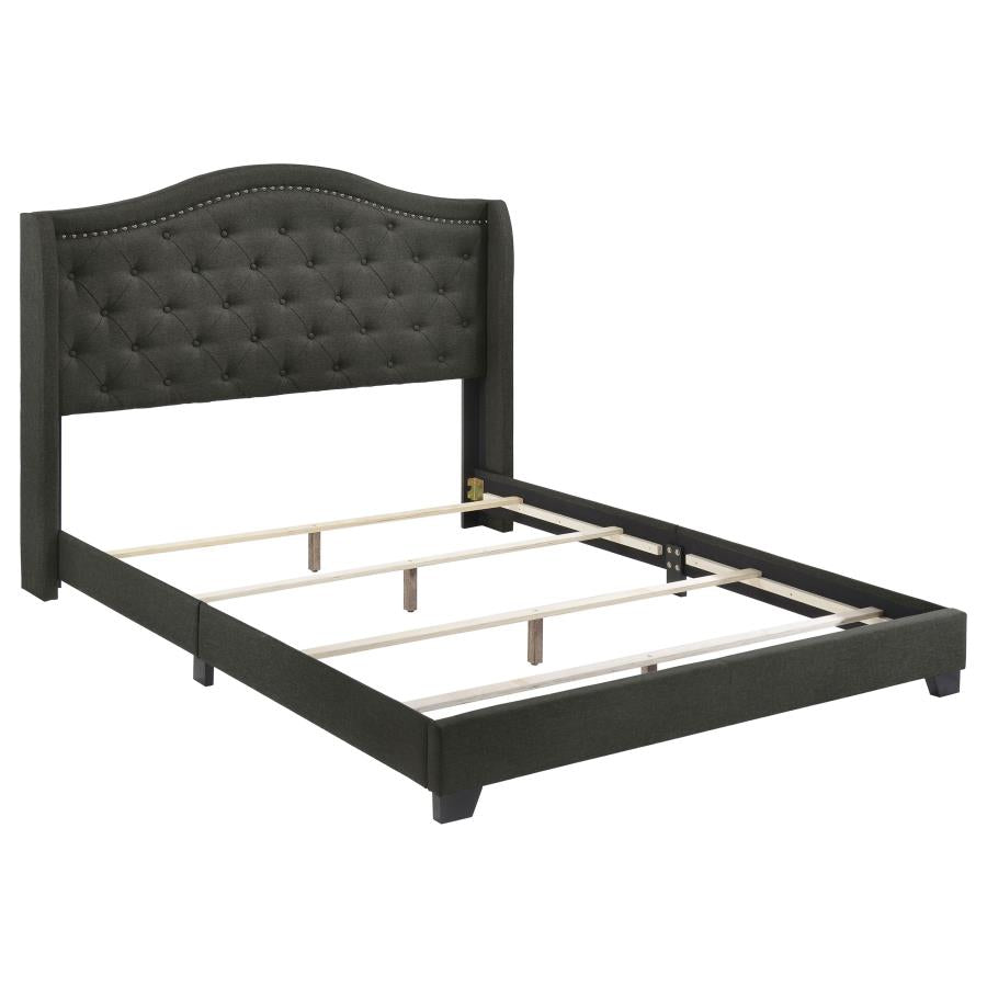 Sonoma Upholstered Full Wingback Bed Grey-1