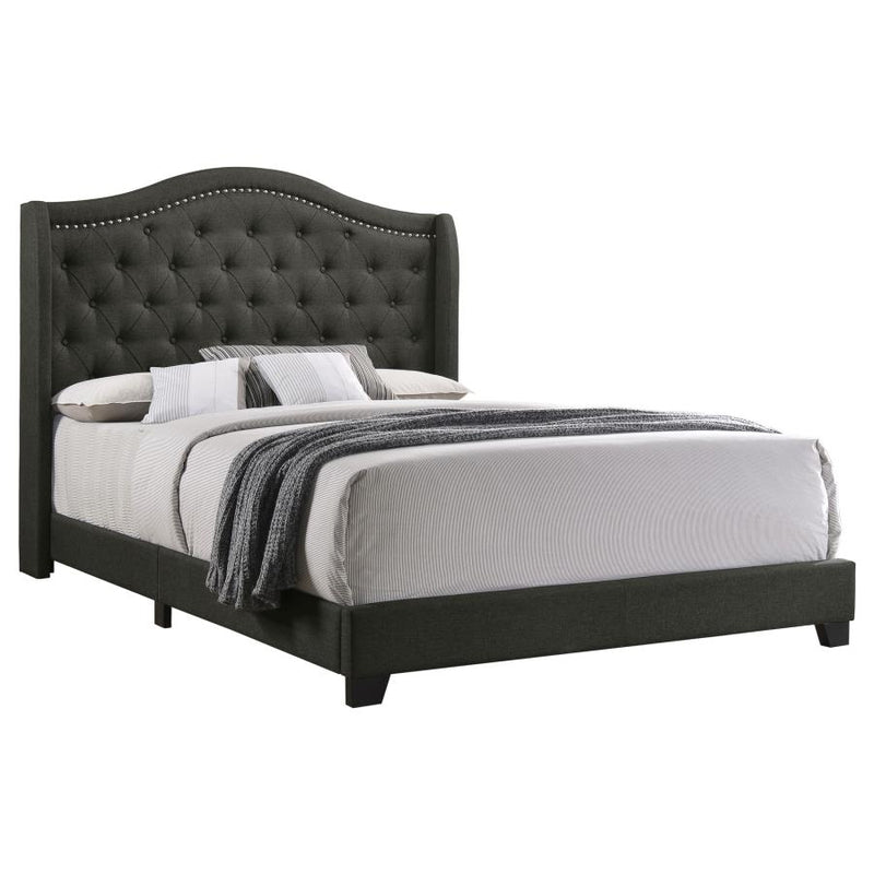 Sonoma Upholstered Full Wingback Bed Grey-zoom-