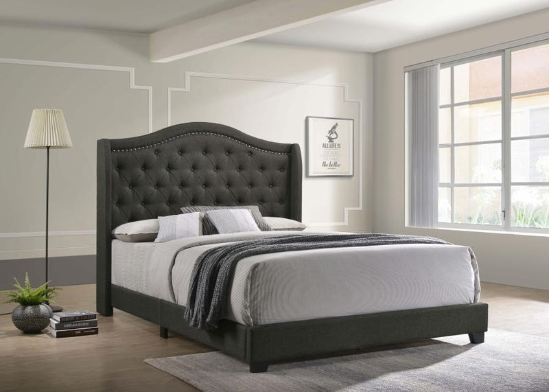 Sonoma Upholstered Eastern King Wingback Bed Grey-zoom-