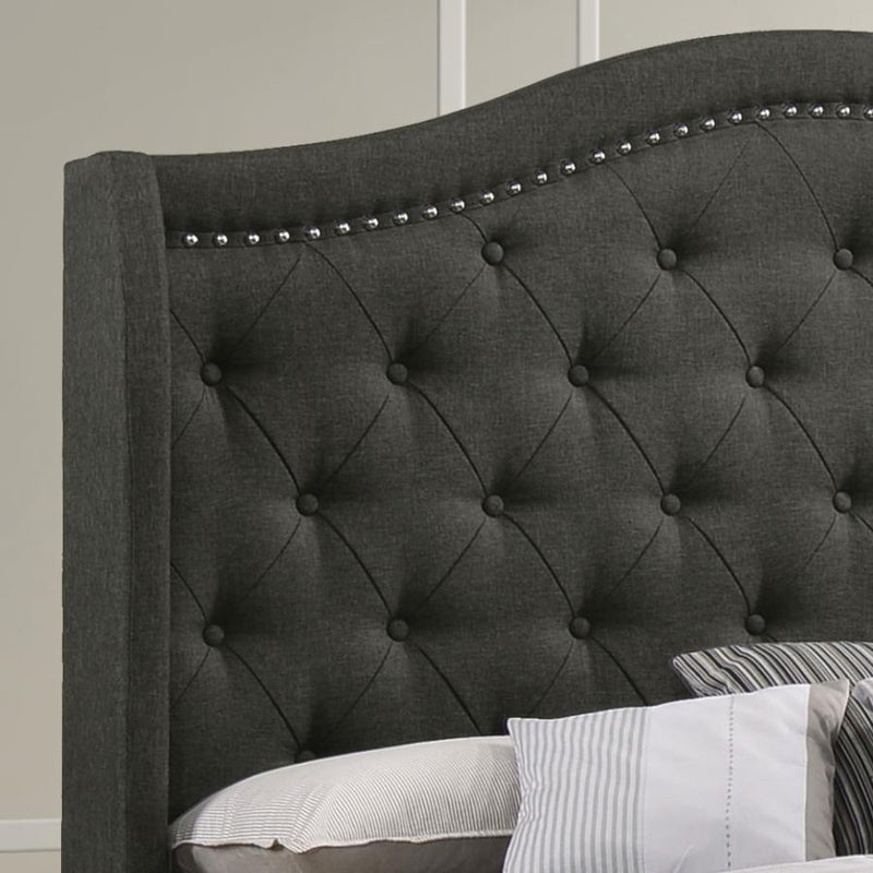 Sonoma Upholstered Eastern King Wingback Bed Grey-zoom-