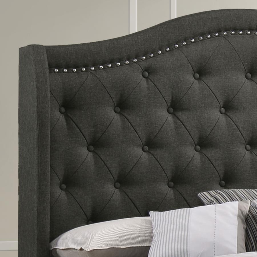Sonoma Upholstered Queen Wingback Bed Grey-5