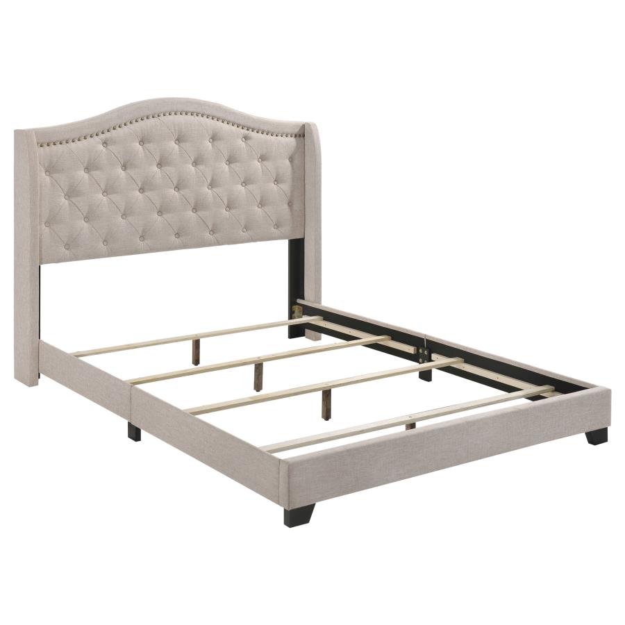 Sonoma Upholstered Full Wingback Bed Beige-zoom-1