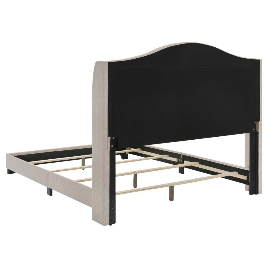 Sonoma Upholstered Queen Wingback Bed Beige-4