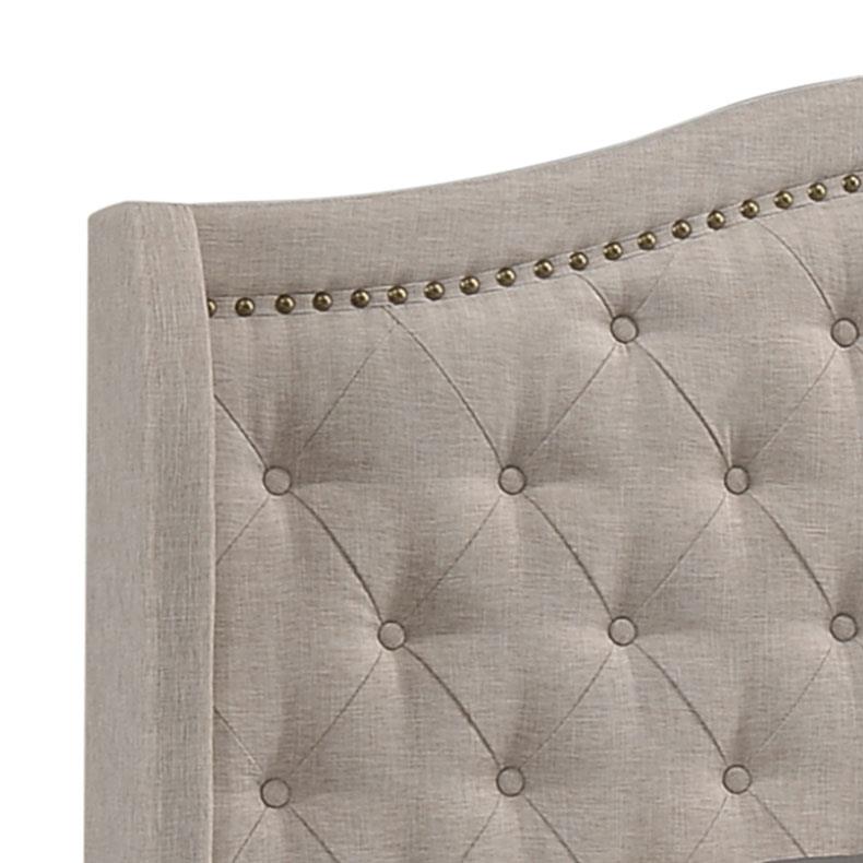 Sonoma Upholstered Queen Wingback Bed Beige-5