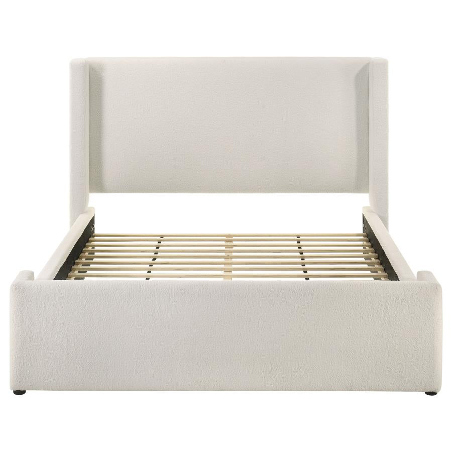 Alamosa Boucle Upholstered Queen Wingback Bed White-zoom-4