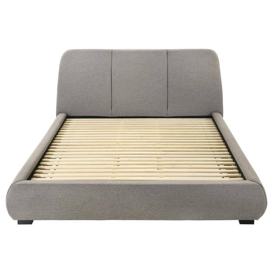 Mokena 46-inch Upholstered Eastern King Platform Bed Taupe-zoom-4
