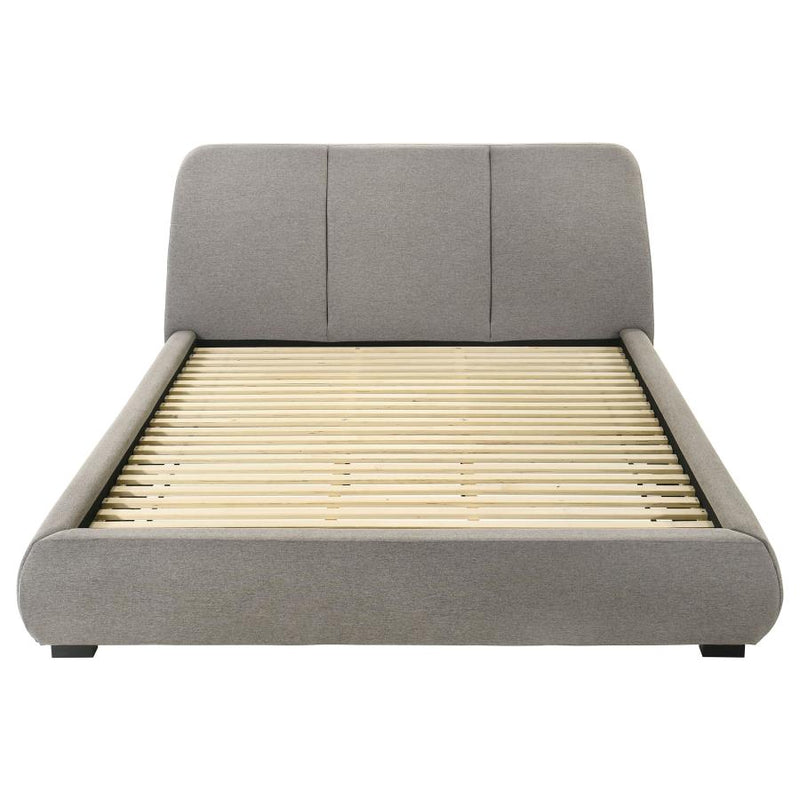 Mokena 46-inch Upholstered Eastern King Platform Bed Taupe-zoom-