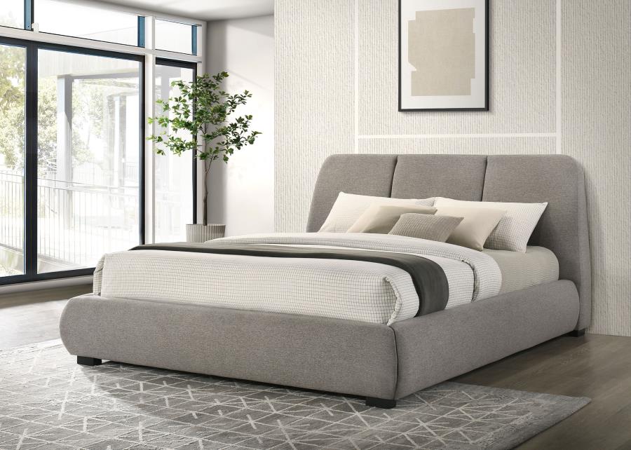Mokena 46-inch Upholstered California King Platform Bed Taupe-2
