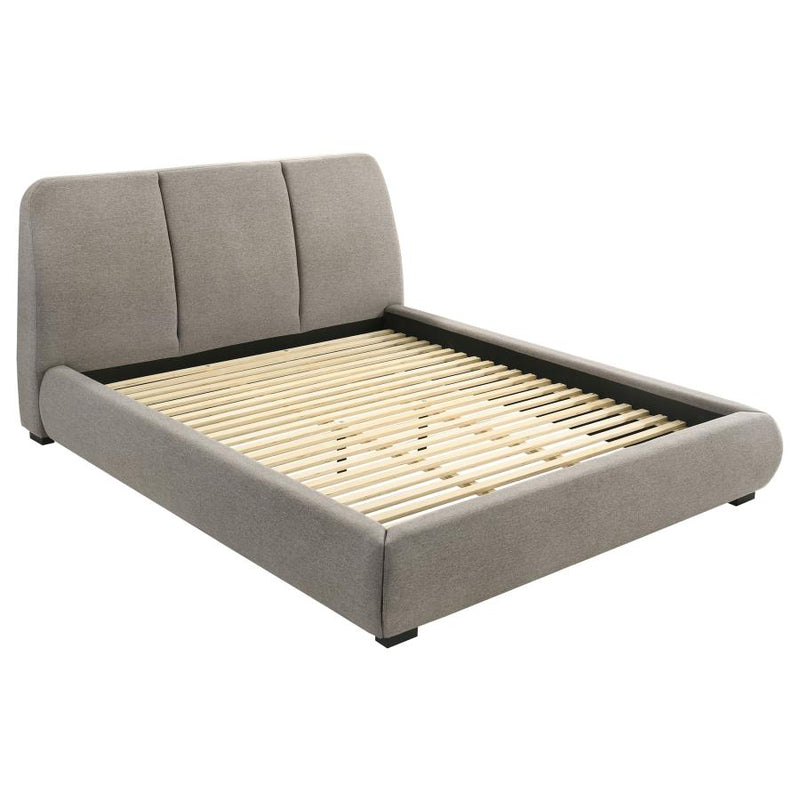 Mokena 46-inch Upholstered California King Platform Bed Taupe-zoom-