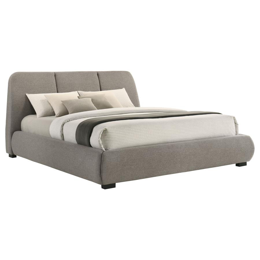 Mokena 46-inch Upholstered California King Platform Bed Taupe-zoom-3