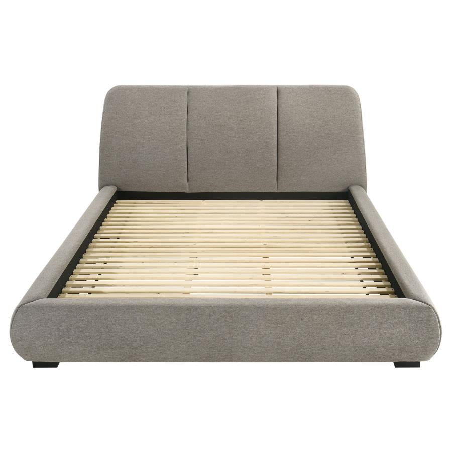 Mokena 46-inch Upholstered California King Platform Bed Taupe-4