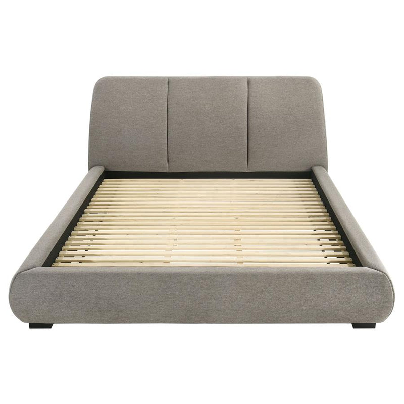 Mokena 46-inch Upholstered California King Platform Bed Taupe-zoom-