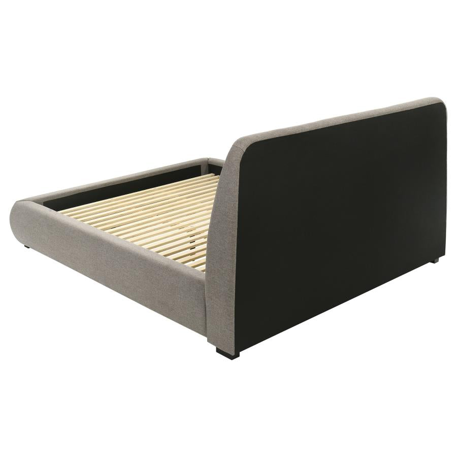 Mokena 46-inch Upholstered California King Platform Bed Taupe-zoom-5