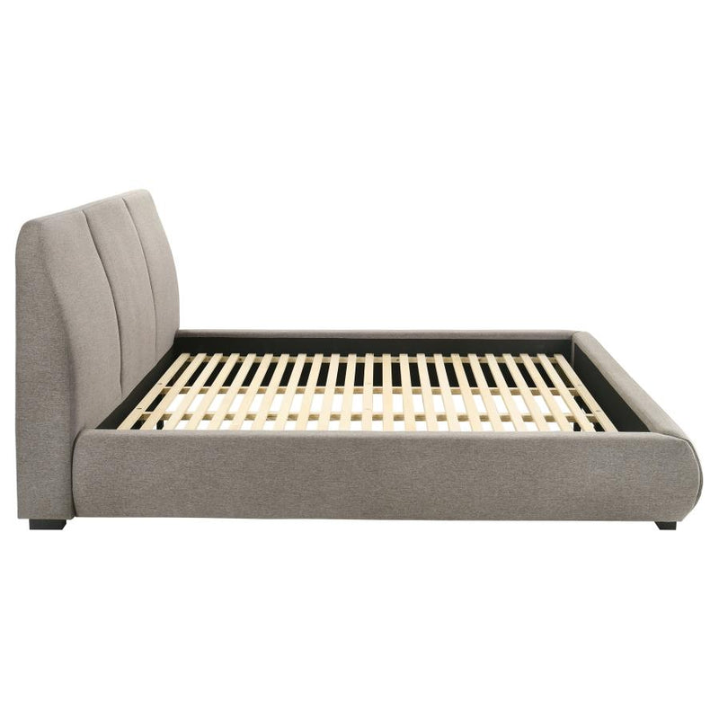 Mokena 46-inch Upholstered California King Platform Bed Taupe-zoom-