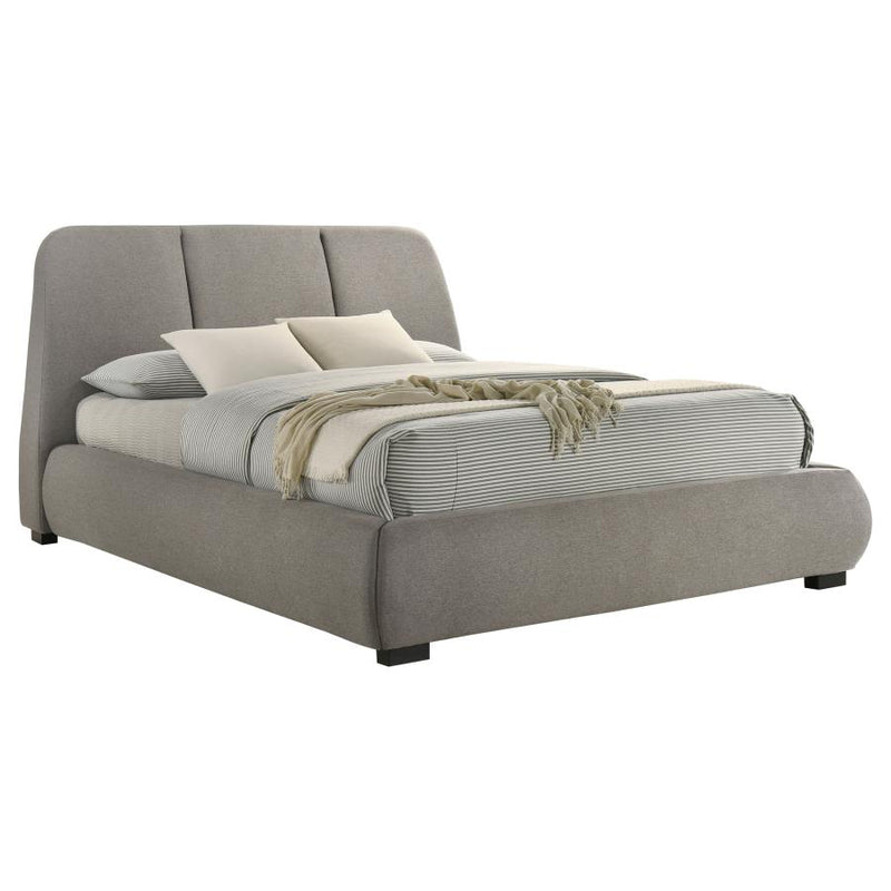 Mokena 46-inch Upholstered Queen Platform Bed Taupe-zoom-