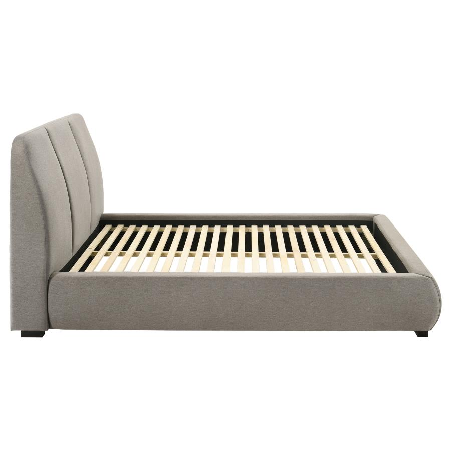 Mokena 46-inch Upholstered Queen Platform Bed Taupe-zoom-6