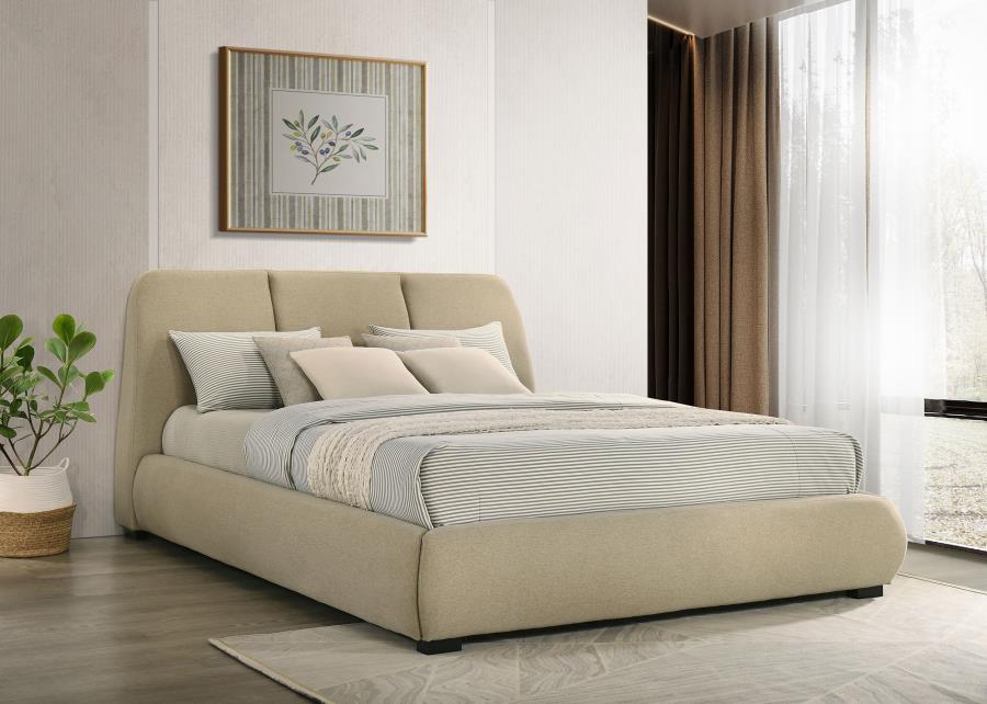 Mokena 46-inch Upholstered California King Platform Bed Brown-2
