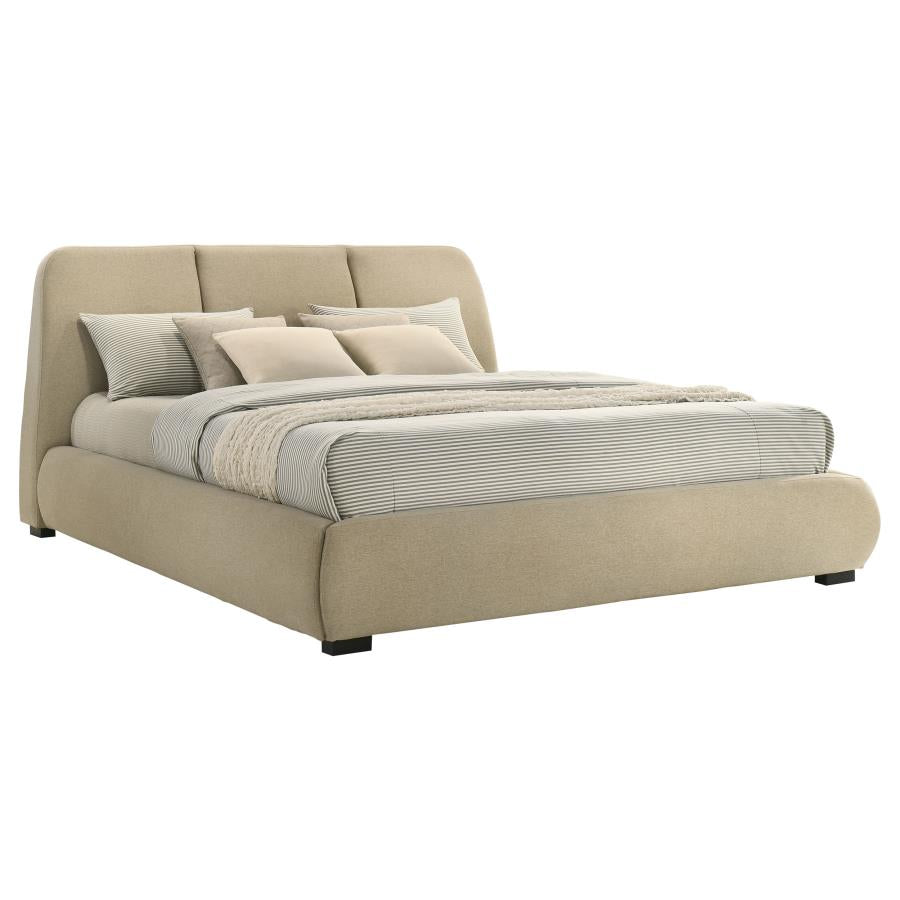 Mokena 46-inch Upholstered California King Platform Bed Brown-3