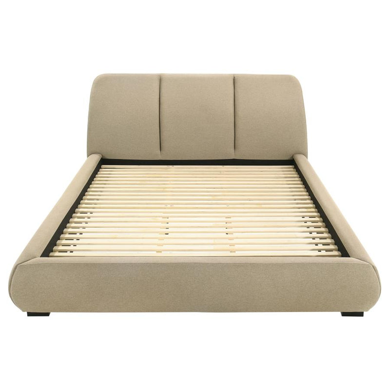 Mokena 46-inch Upholstered California King Platform Bed Brown-zoom-
