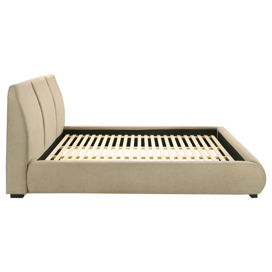 Mokena 46-inch Upholstered California King Platform Bed Brown-zoom-5