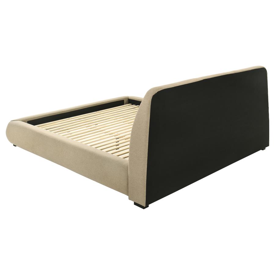 Mokena 46-inch Upholstered California King Platform Bed Brown-6