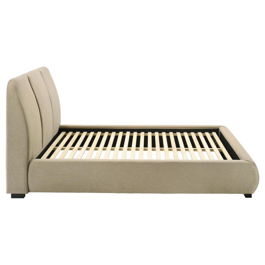 Mokena 46-inch Upholstered Queen Platform Bed Brown-zoom-6