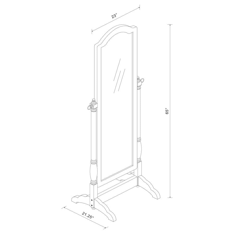 Cabot Wood Adjustable Full Length Cheval Mirror Merlot-4