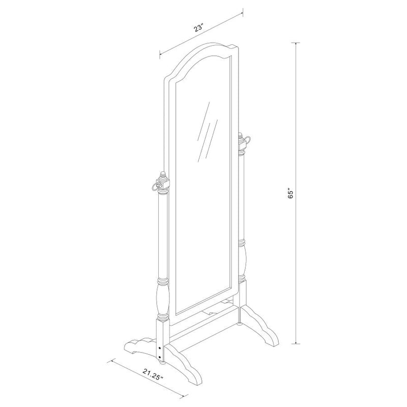 Cabot Wood Adjustable Full Length Cheval Mirror Merlot-zoom-